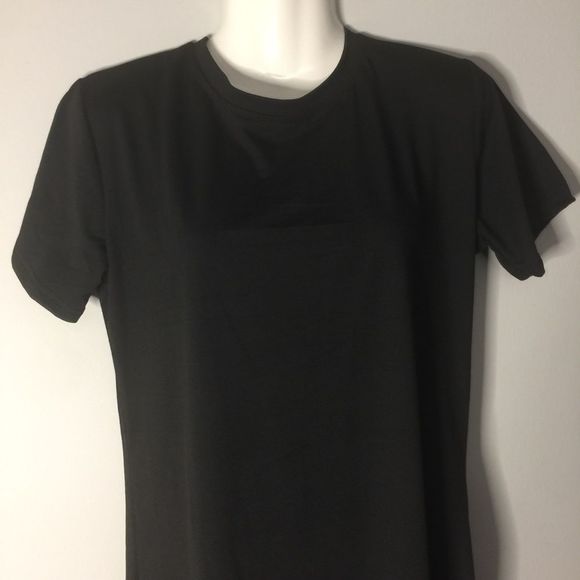 Black  Plain Short-Sleeve T-Shirt Dress - Picture 4 of 6